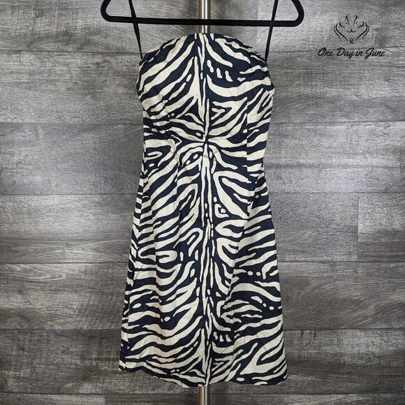 The Limited Strapless Zebra Print Lined Mini Dress Size 2 - Picture 1 of 7